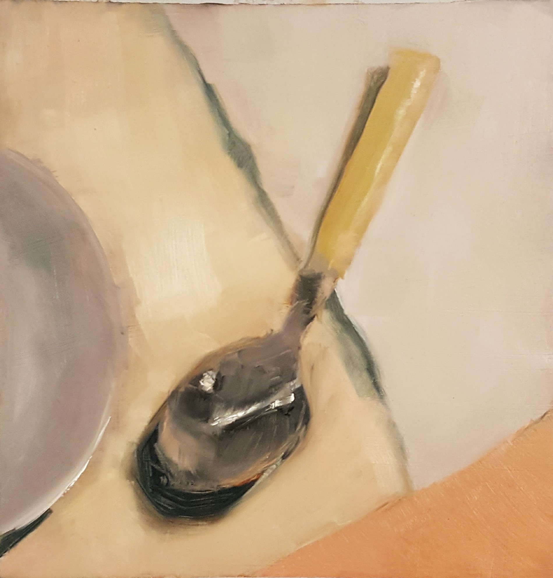 oil painting of a spoon