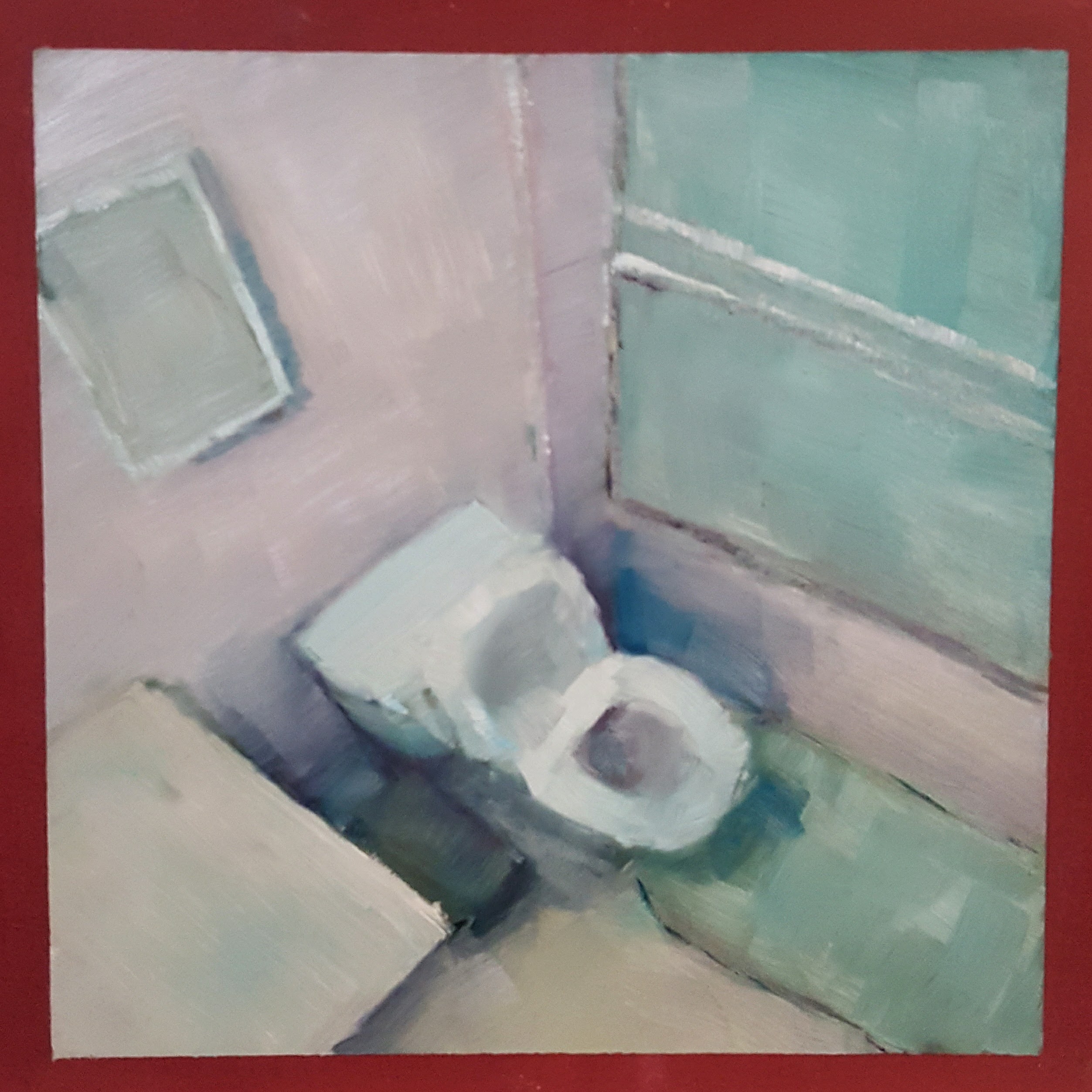 oil painting of a toilet